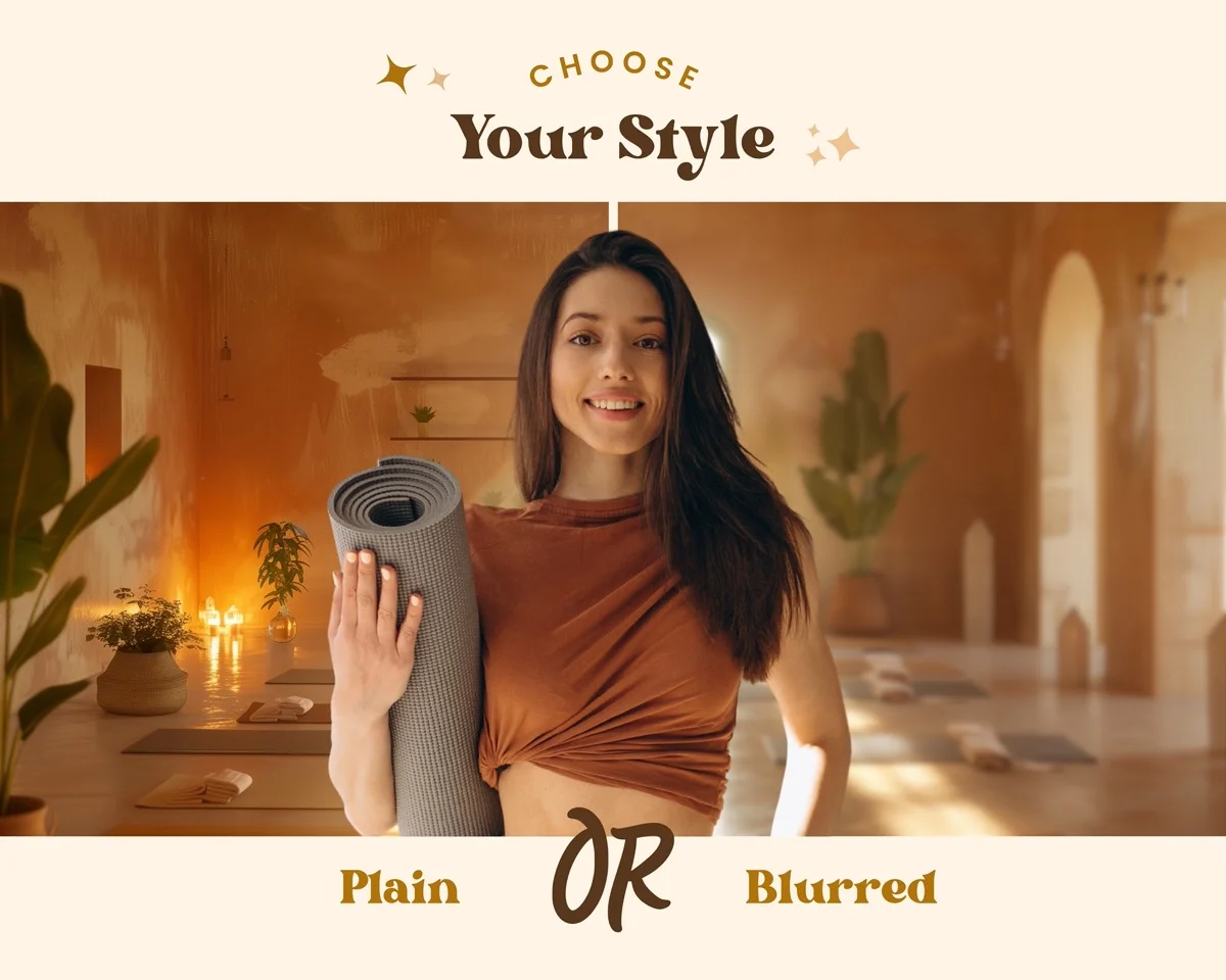 Zoom Backgrounds - Yoga Studio - what's included: 20 high-resolution backgrounds