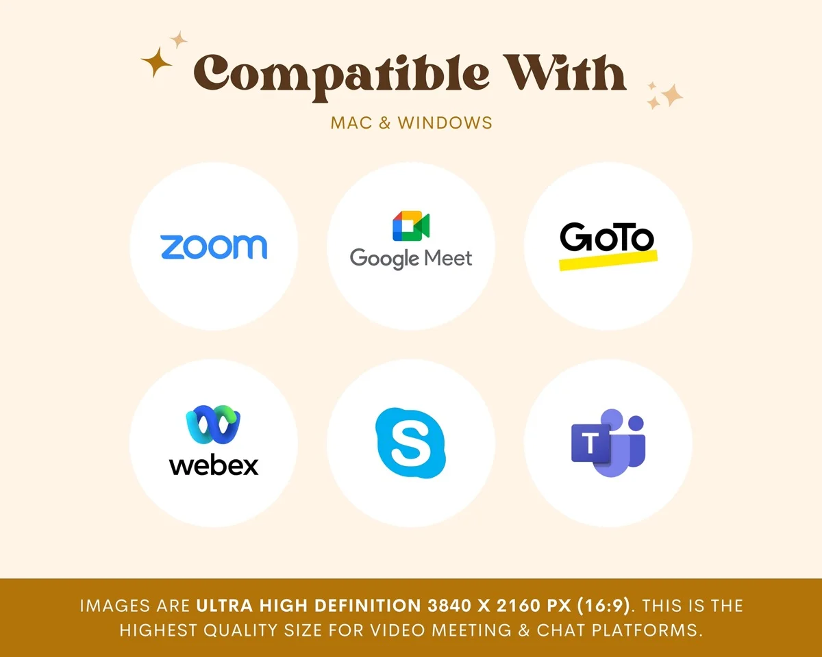 Zoom Backgrounds - Yoga Studio - wall mockup showing backdrop displayed in a real room setting