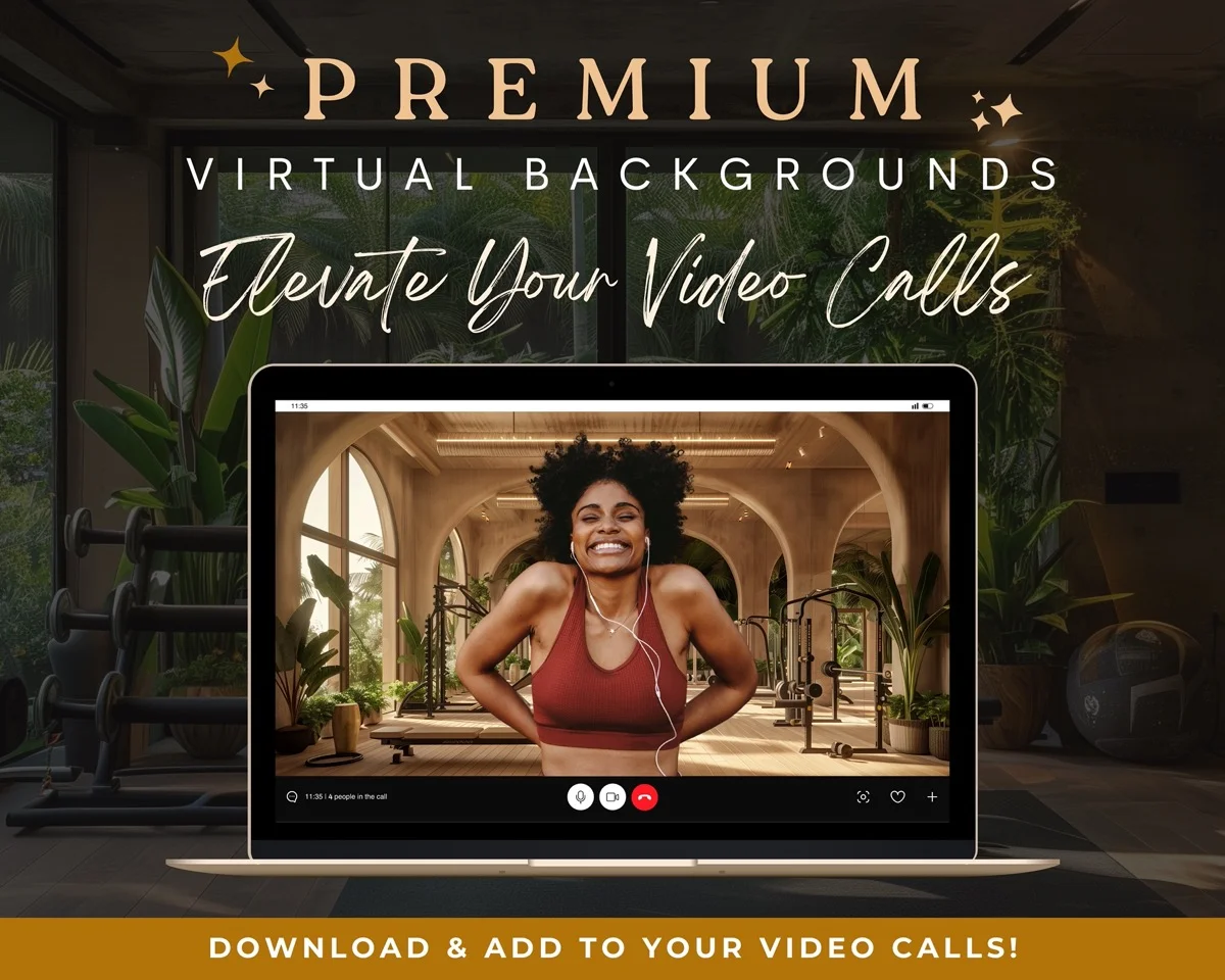 Zoom Backgrounds - Fitness Haven - premium digital backdrop collection preview