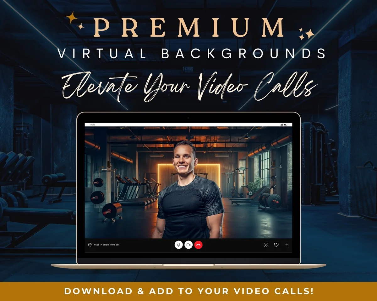 Zoom Backgrounds - Masculine Gym - premium digital backdrop collection preview