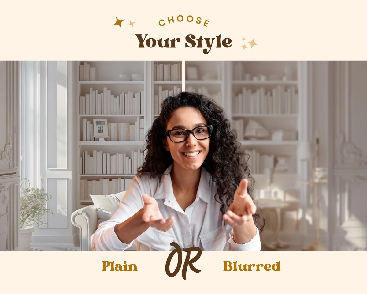 Zoom Backgrounds - White Bookshelves - what's included: 20 high-resolution backgrounds