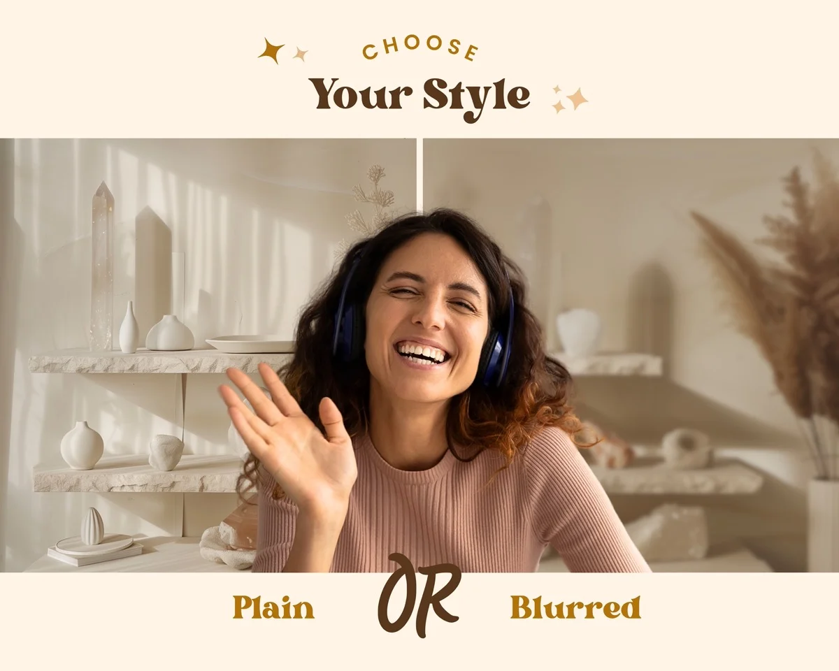 Zoom Backgrounds - Beige Tones & Crystals - what's included: 20 high-resolution backgrounds