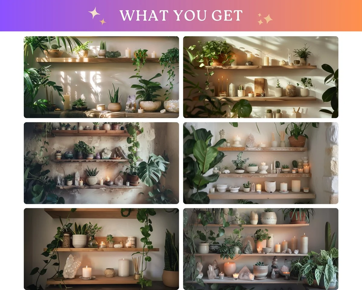 Zoom Backgrounds - Plants & Crystals - before and after photo composite example