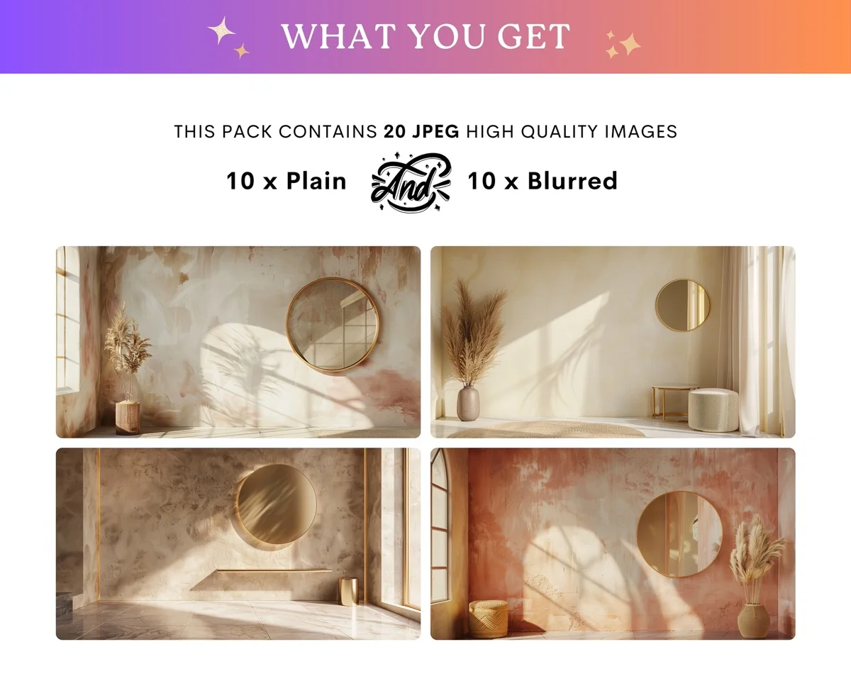 Zoom Backgrounds - Minimalist Neutral - full collection grid showing portrait and landscape orientations