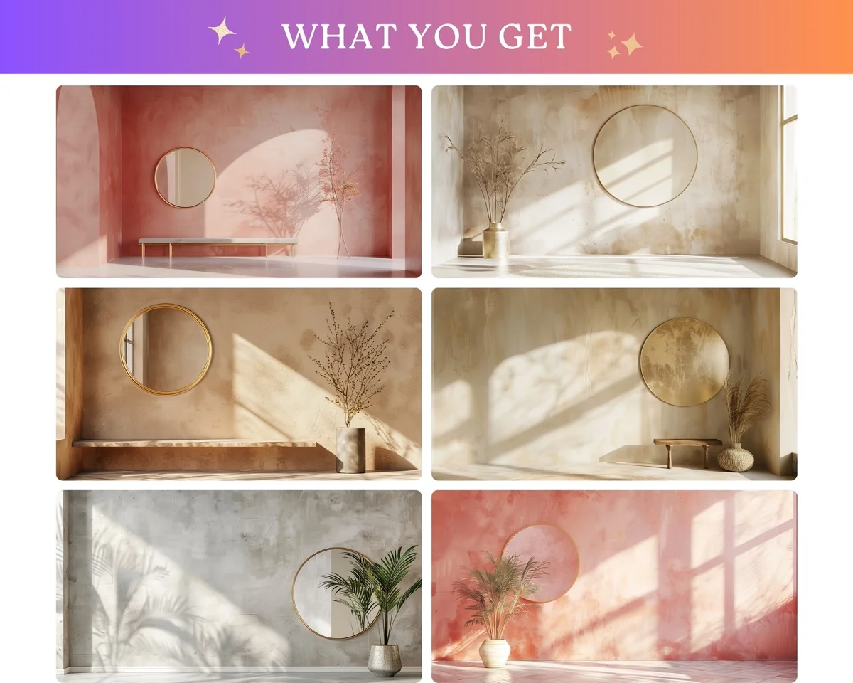 Zoom Backgrounds - Minimalist Neutral - before and after photo composite example