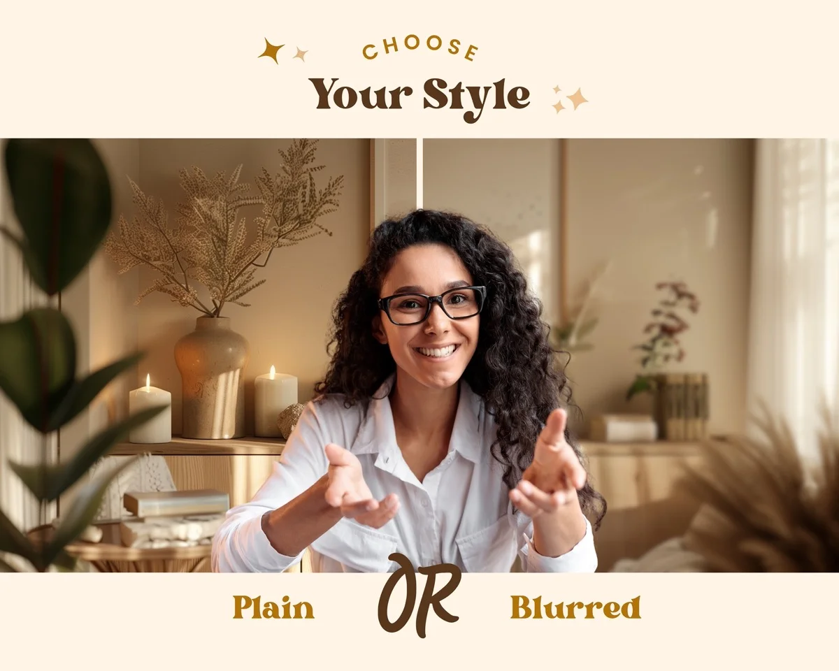 Zoom Backgrounds - Boho Beige Interior - what's included: 20 high-resolution backgrounds