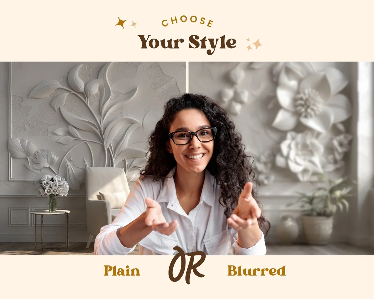 Zoom Backgrounds - 3D Floral Wall - what's included: 20 high-resolution backgrounds