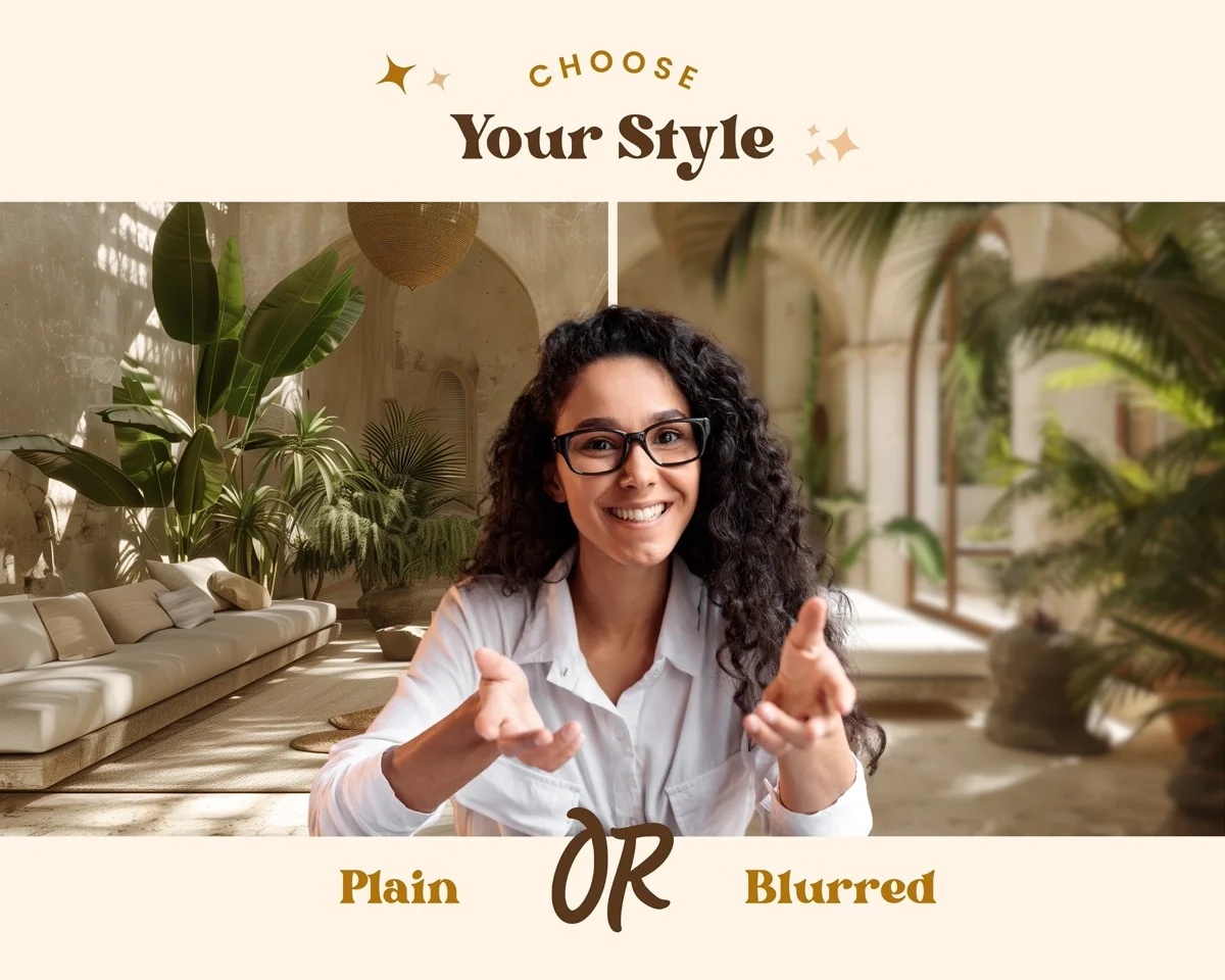 Zoom Backgrounds - Mediterranean Patio - what's included: 20 high-resolution backgrounds