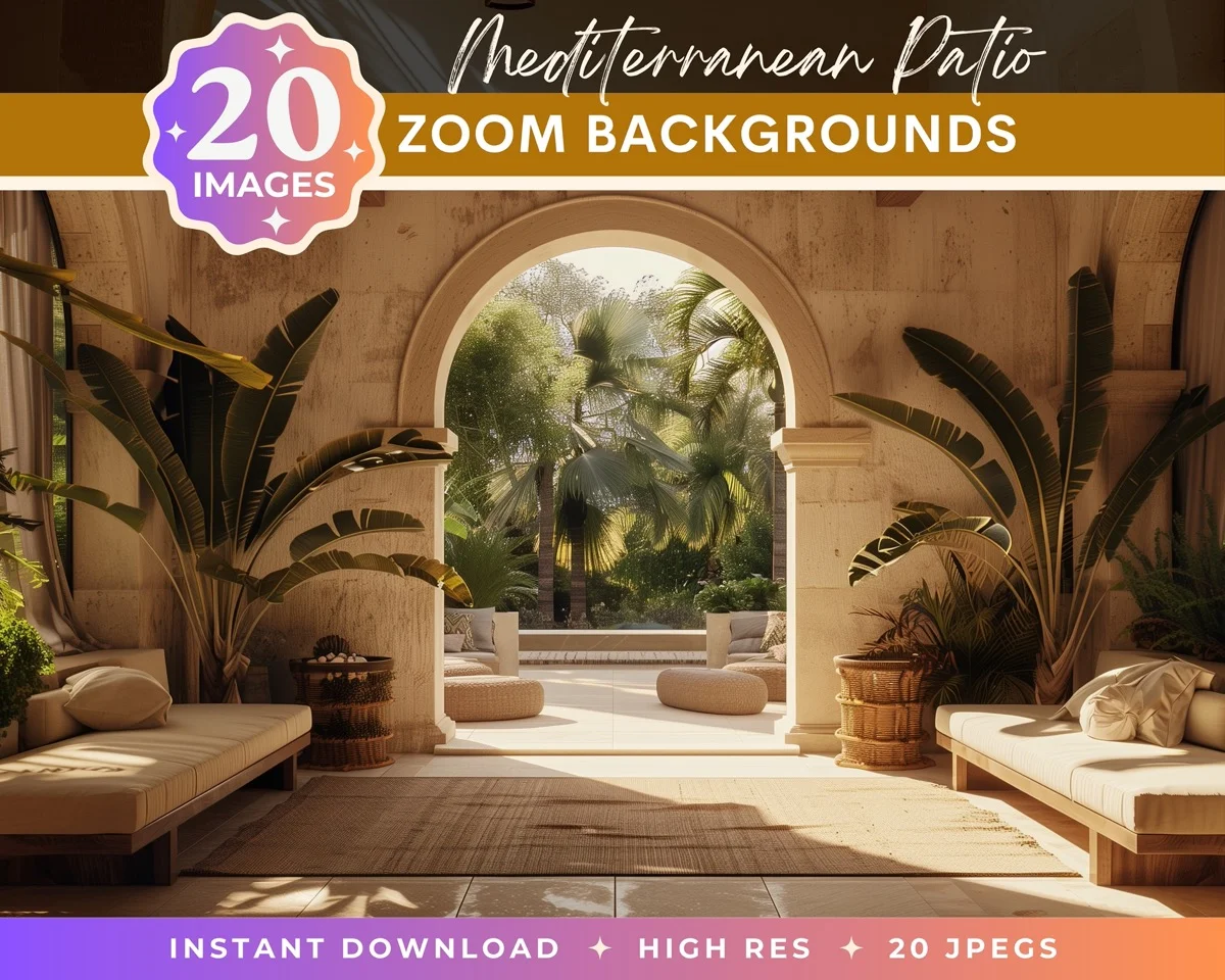 Zoom Backgrounds - Mediterranean Patio