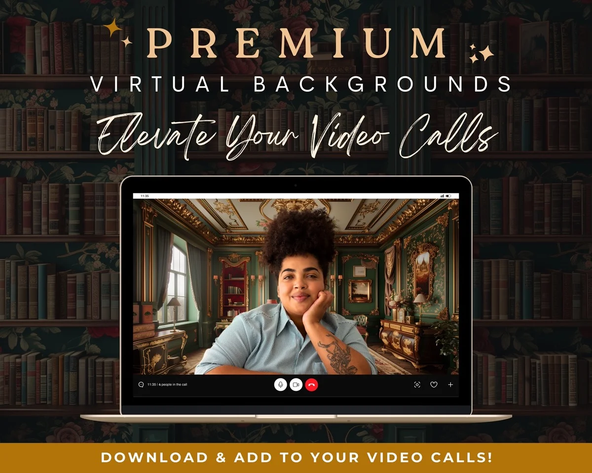 Zoom Backgrounds - Baroque Interior - premium digital backdrop collection preview