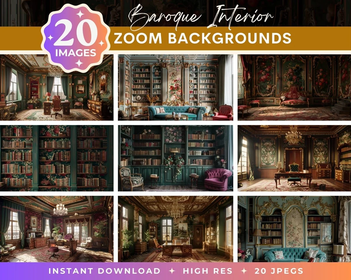 Zoom Backgrounds - Baroque Interior