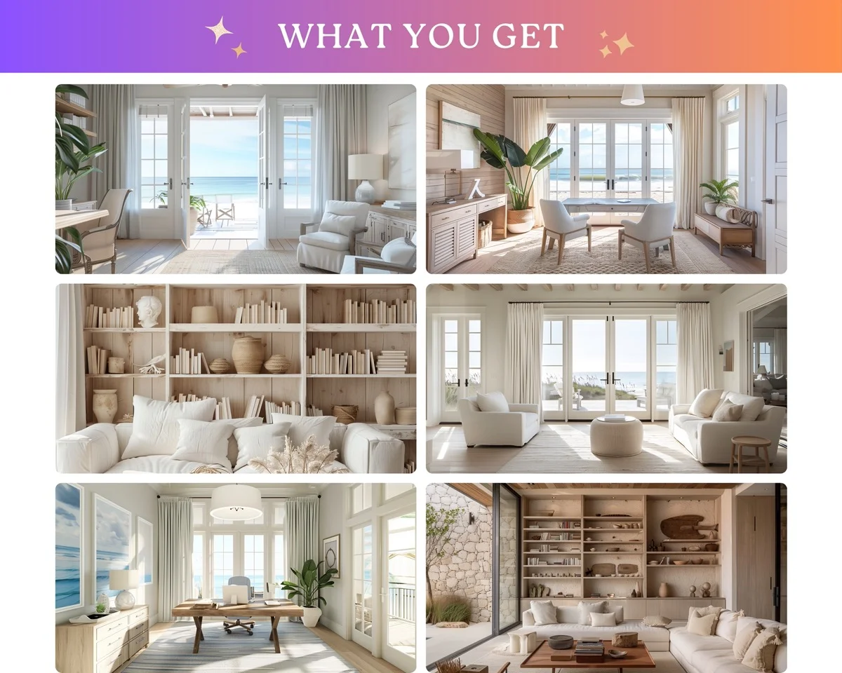 Zoom Backgrounds - Coastal Beach Home - before and after photo composite example