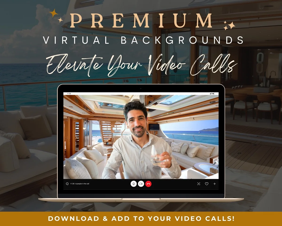 Zoom Backgrounds - Luxury Yacht - premium digital backdrop collection preview