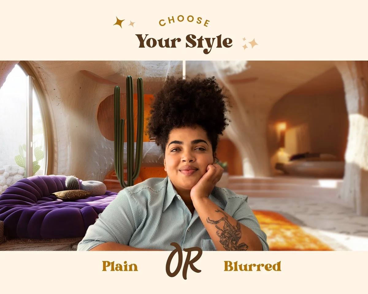 Zoom Backgrounds - Bohemian Cave - what's included: 20 high-resolution backgrounds