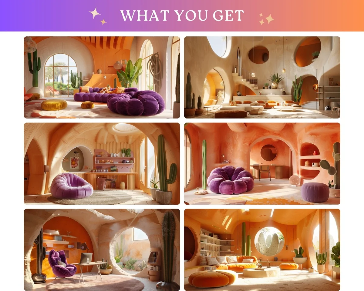 Zoom Backgrounds - Bohemian Cave - before and after photo composite example