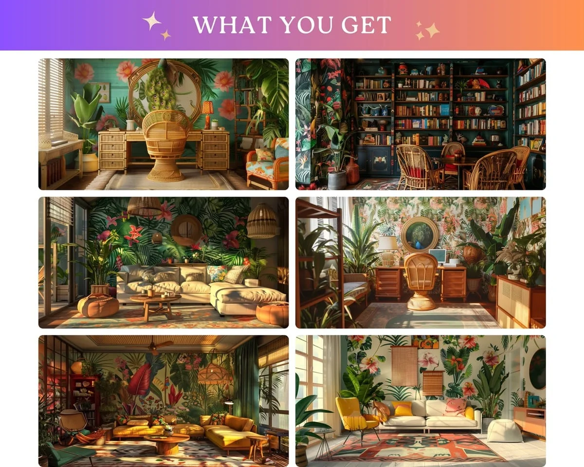 Zoom Backgrounds - Tropical Tiki - before and after photo composite example