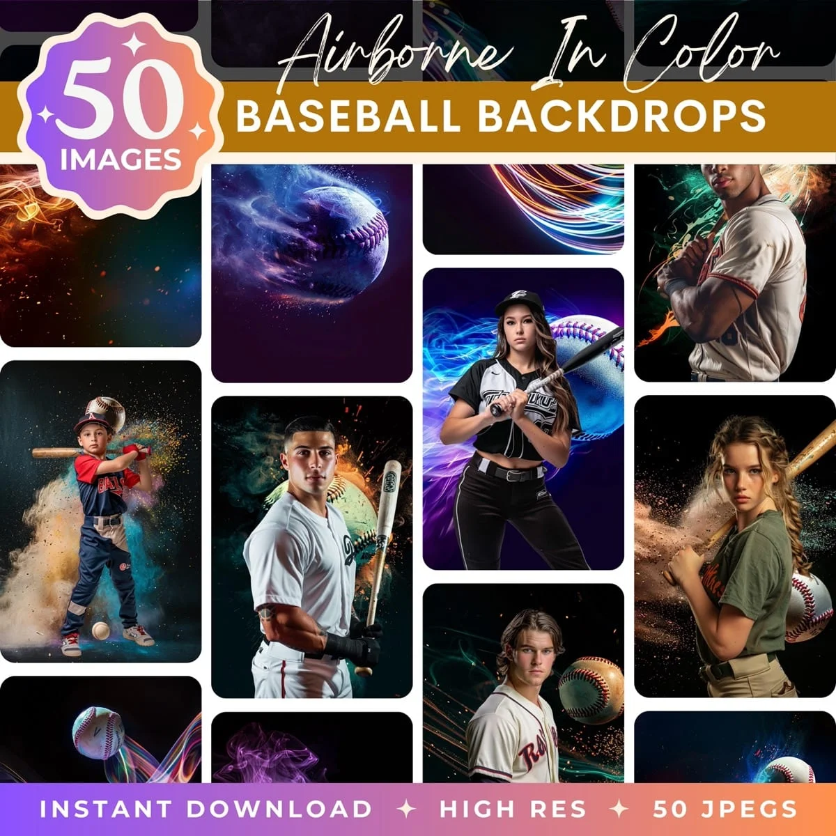 Baseball Backgrounds - Airborne In Color