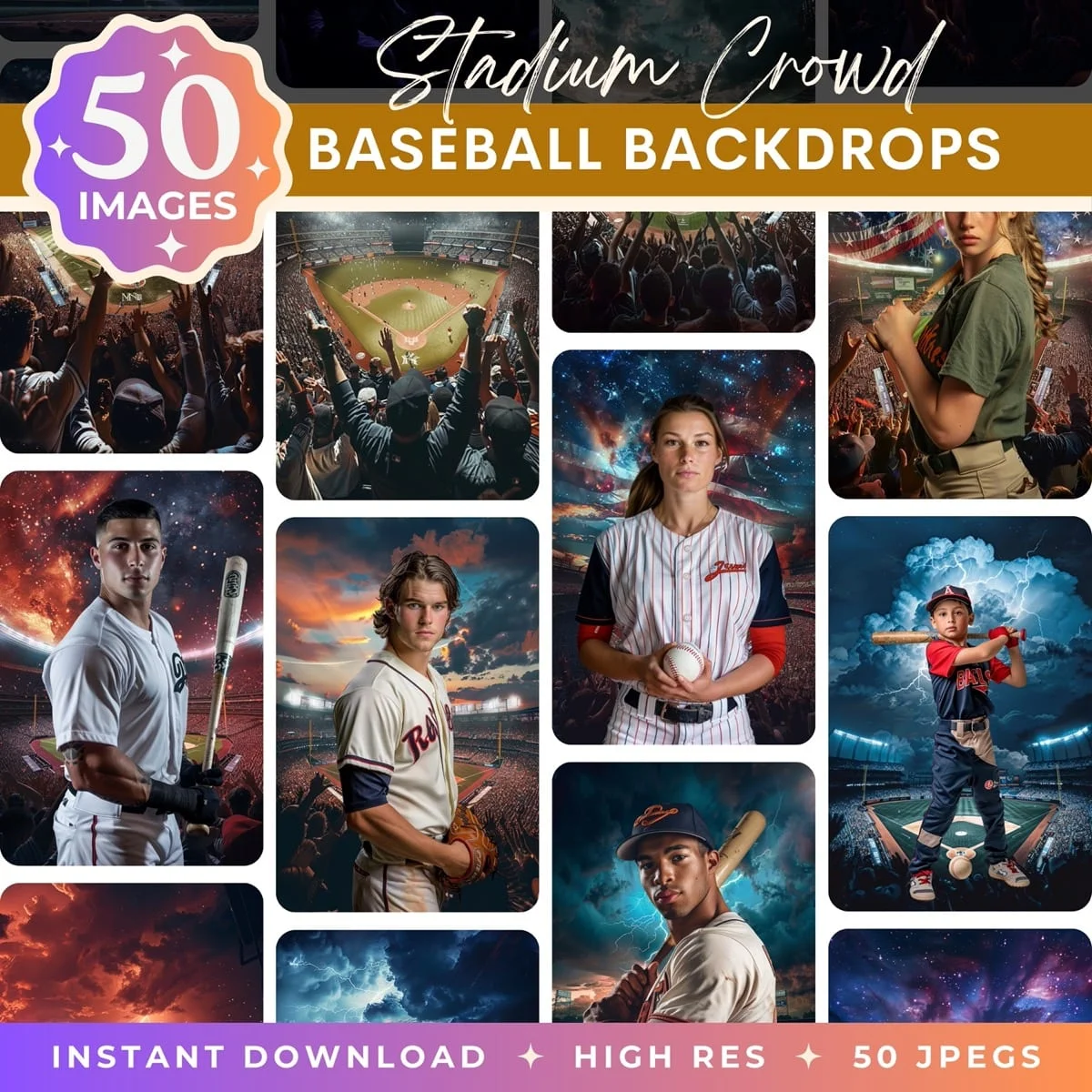 Baseball Backgrounds - Stadium Crowd