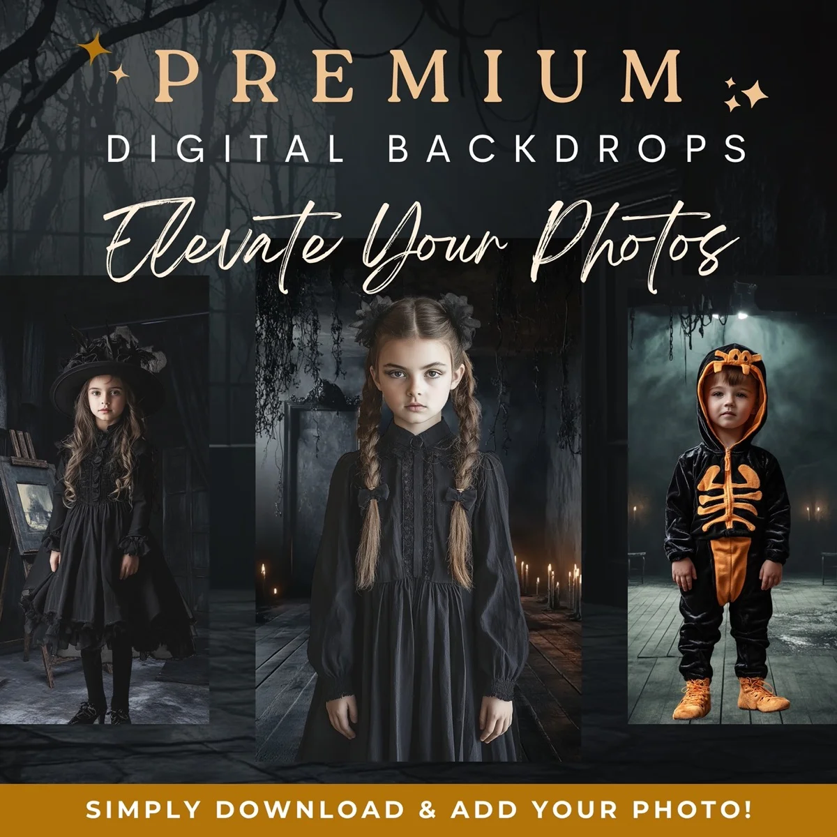 Halloween Backgrounds - Creepy Room - premium digital backdrop collection preview