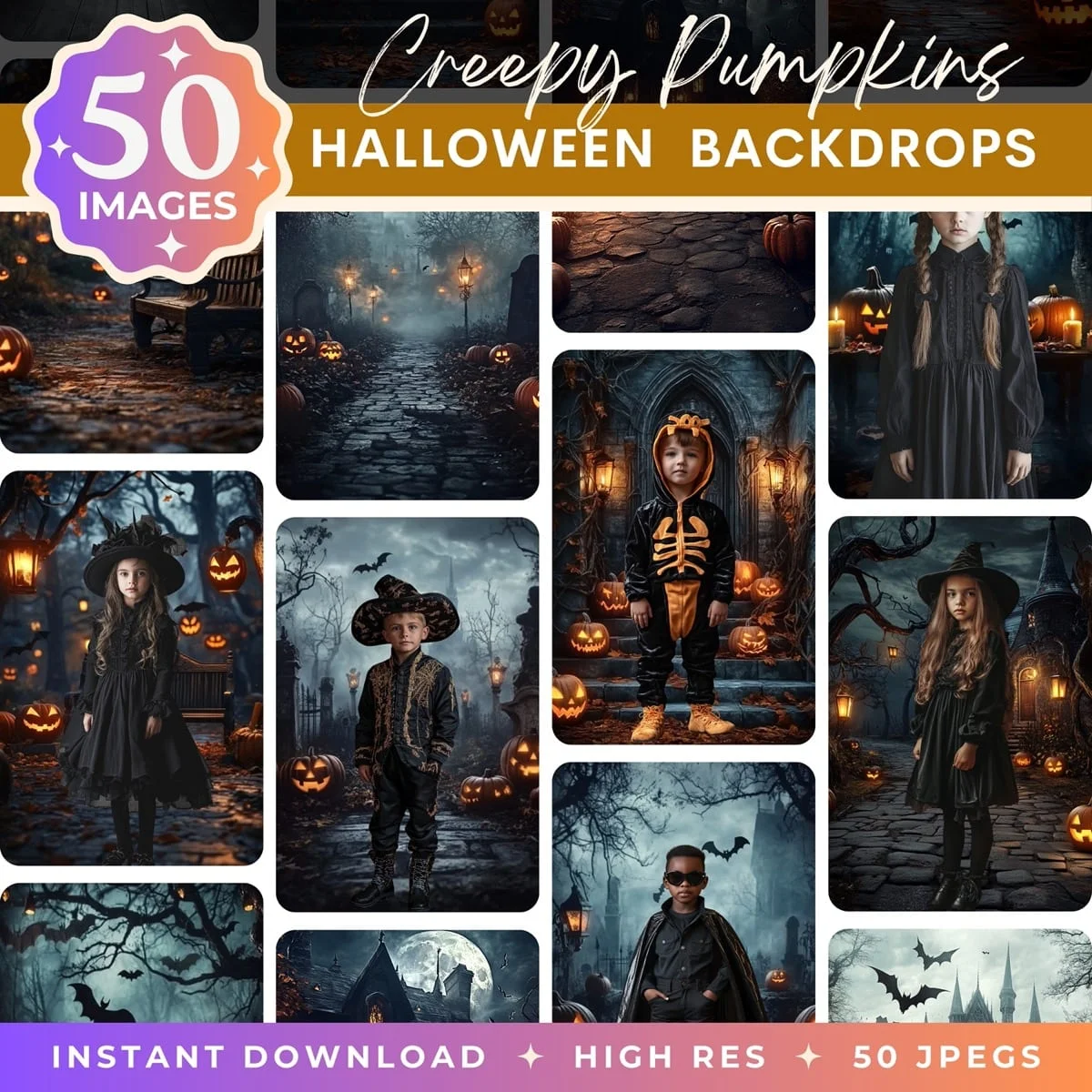 Halloween Backgrounds - Creepy Pumpkins