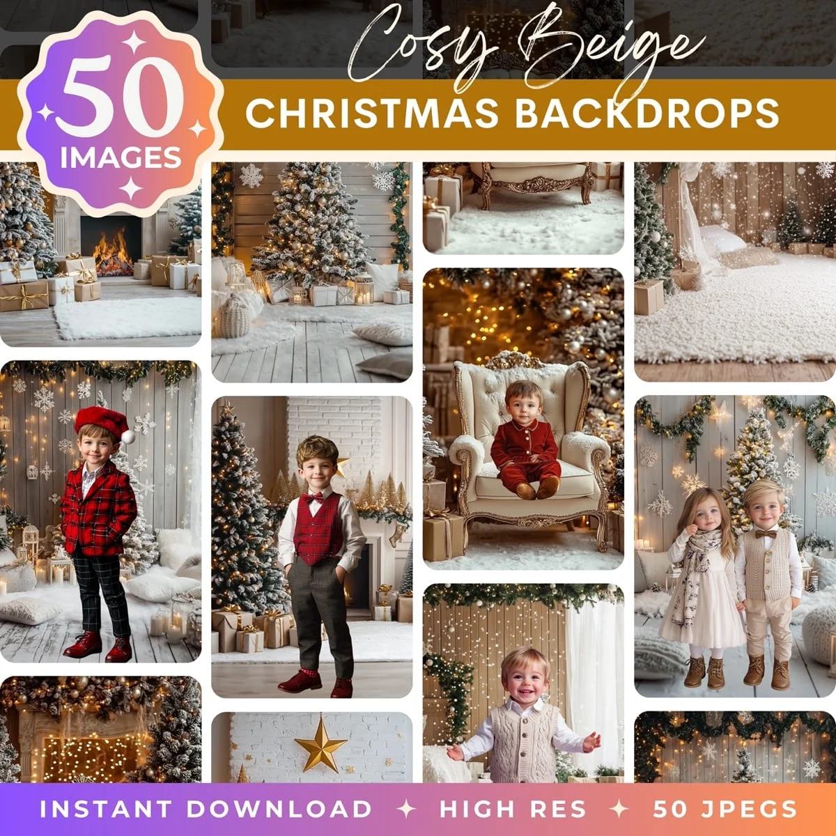 Christmas Backgrounds - Cosy Beige