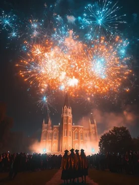 Graduation Fireworks digital photography background