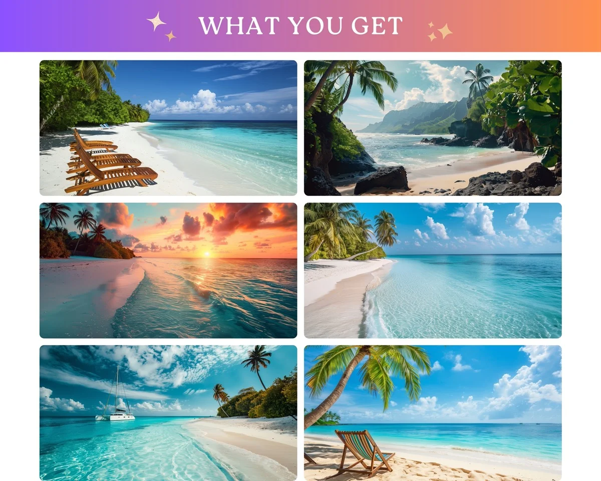 Zoom Backgrounds - Beach - before and after photo composite example