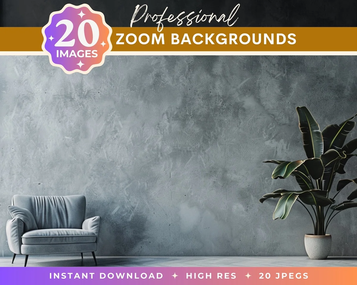 Zoom Backgrounds - Professional - pack overview with sample zoom backgrounds