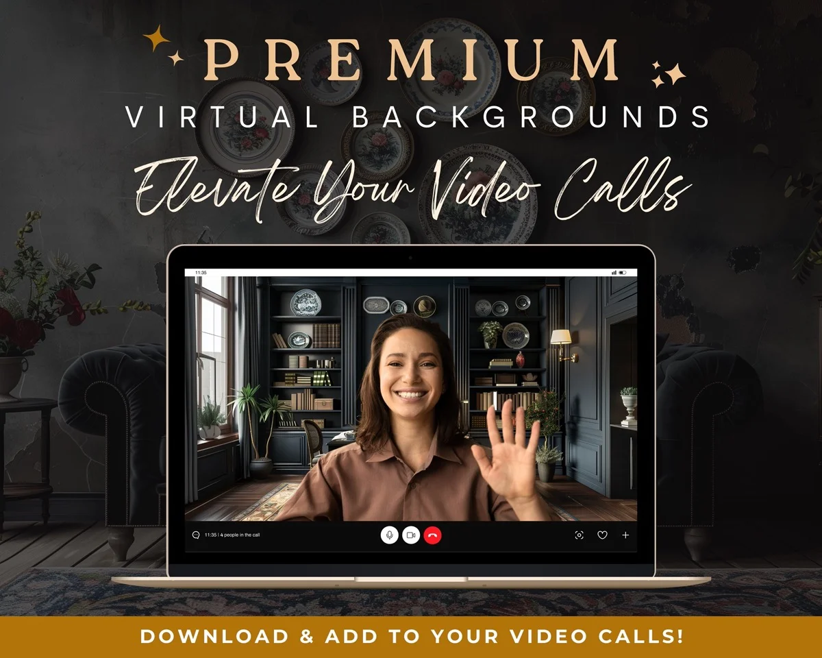 Zoom Backgrounds - Spanish Colonial - premium digital backdrop collection preview