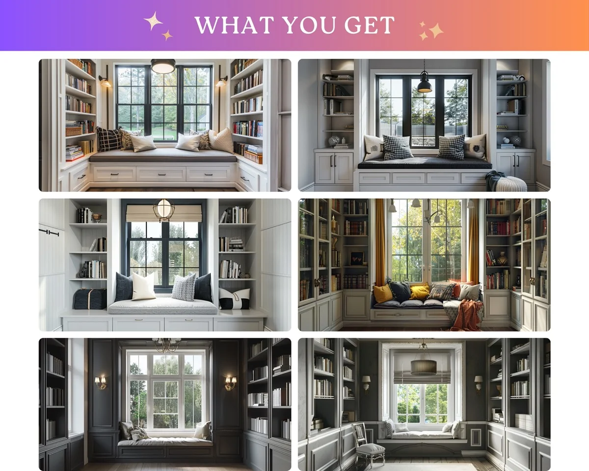 Zoom Backgrounds - Window Nook - before and after photo composite example