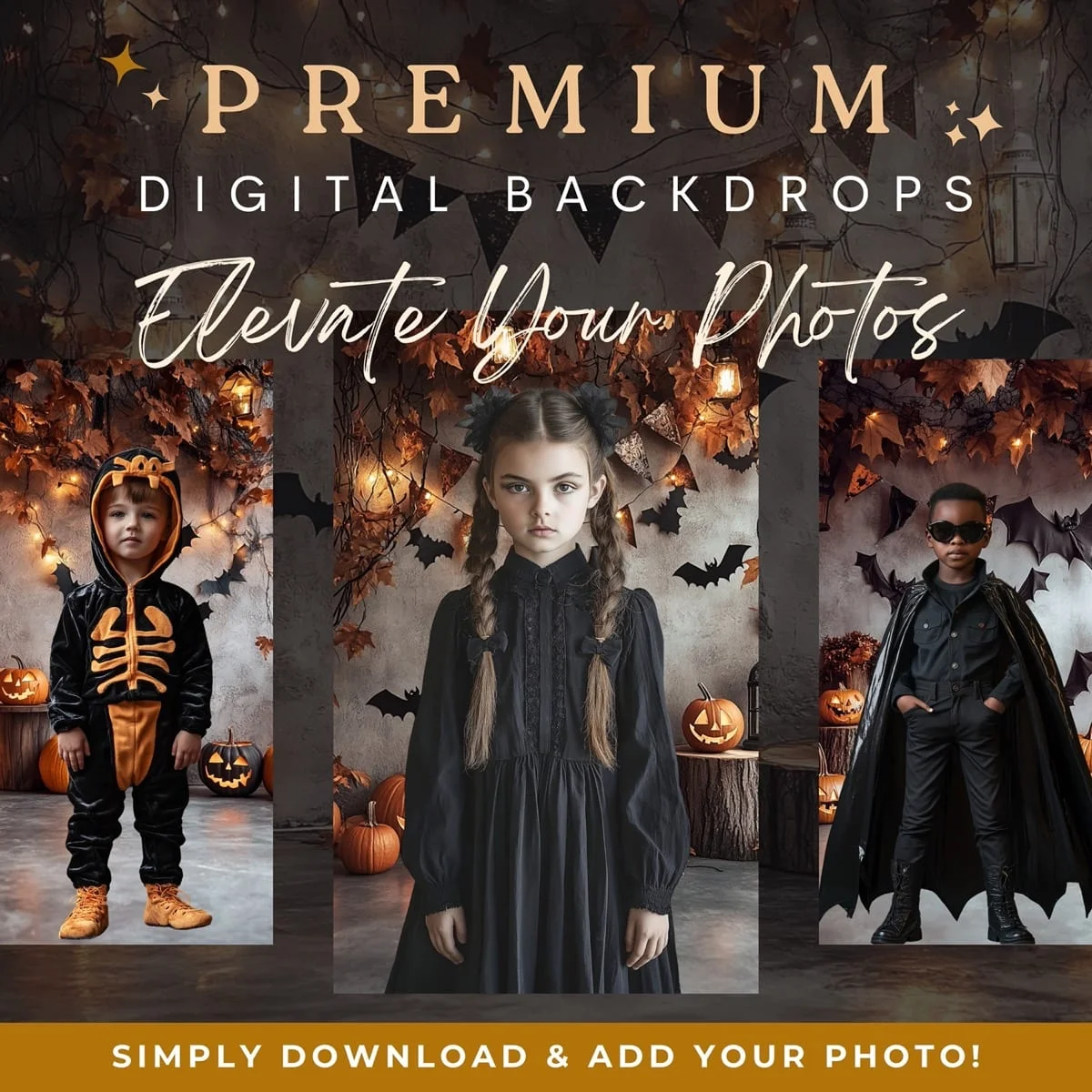 Halloween Backgrounds - Pumpkins - premium digital backdrop collection preview