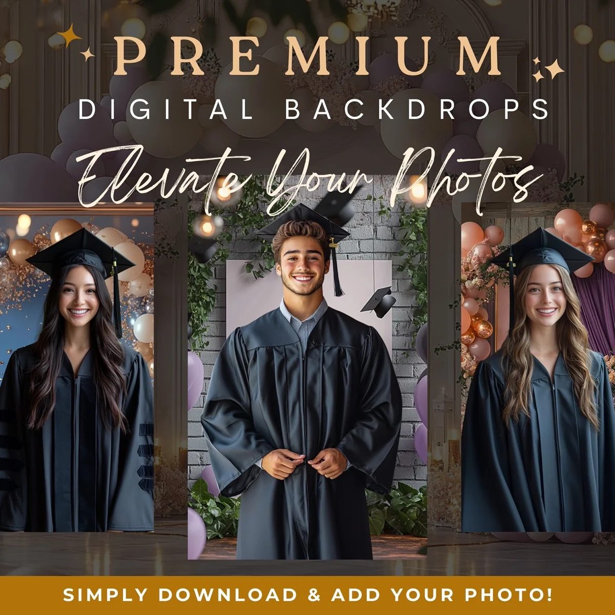 Graduation Backgrounds - Celebration Sets - premium digital backdrop collection preview