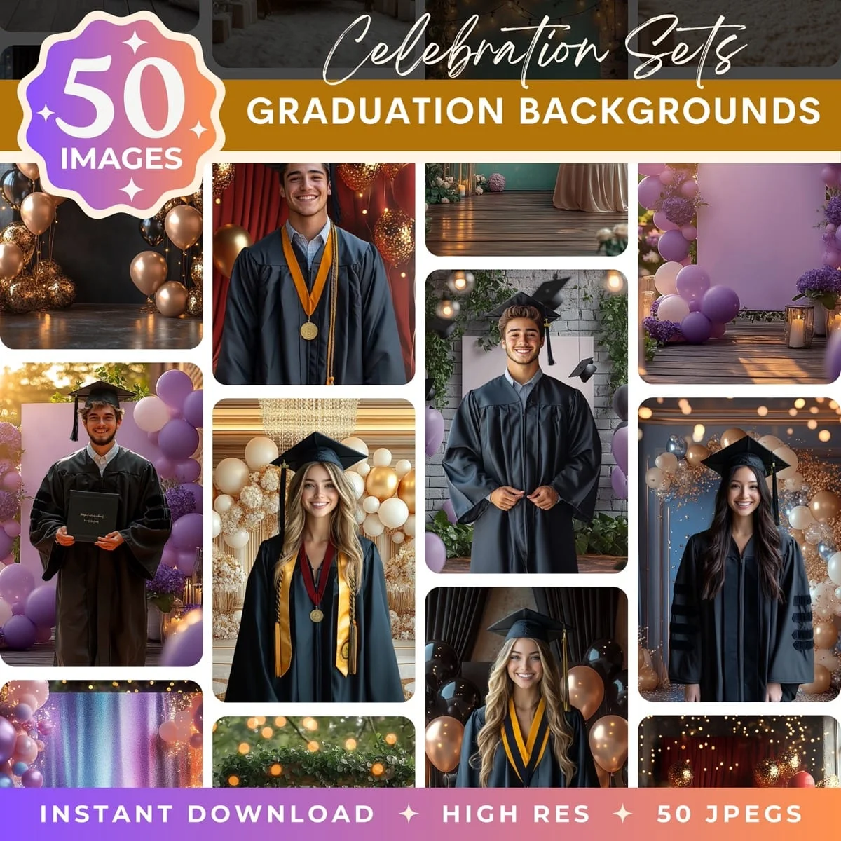 Graduation Backgrounds - Celebration Sets