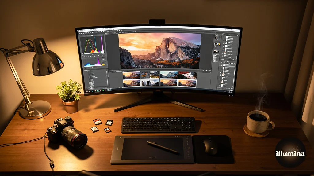 Photoshop workspace showing shadow being painted beneath subject's feet in a composite