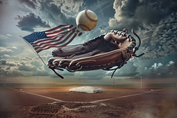Baseball Backgrounds - Glove & US Flag 7