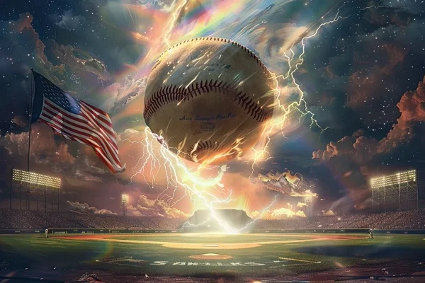 Baseball Backgrounds - Lighting Flag 1