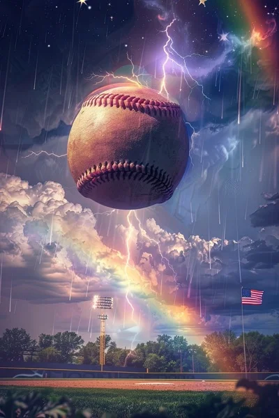 Baseball Backgrounds - Lighting Flag 2