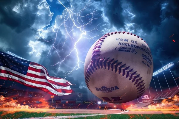 Baseball Backgrounds - Lighting Flag 5