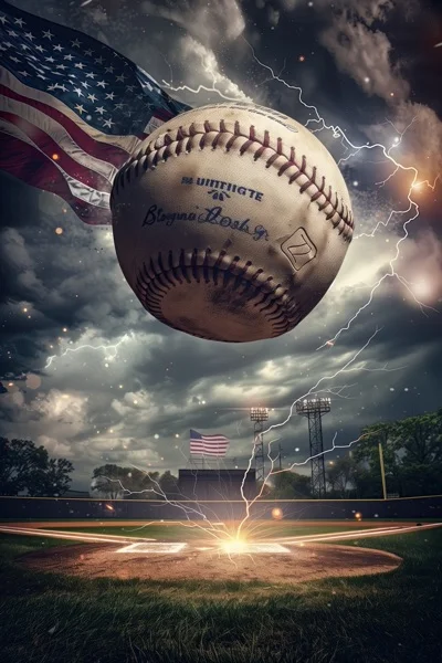 Baseball Backgrounds - Lighting Flag 6