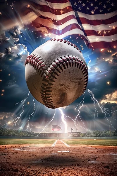 Baseball Backgrounds - Lighting Flag 7