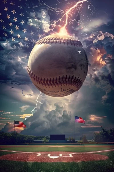 Baseball Backgrounds - Lighting Flag 8