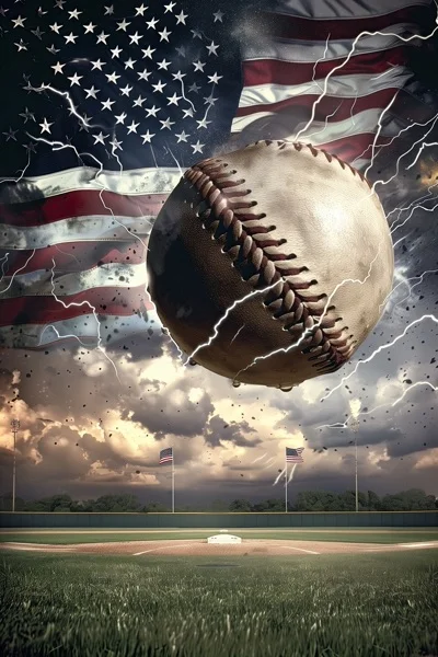 Baseball Backgrounds - Lighting Flag 9