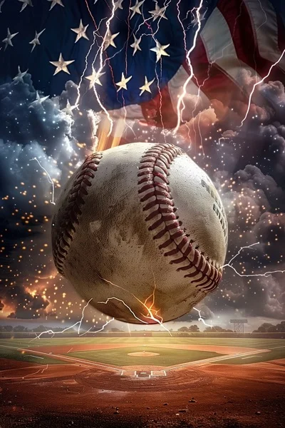Baseball Backgrounds - Lighting Flag 10