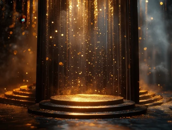 Graduation Backgrounds - Black & Gold Confetti 1