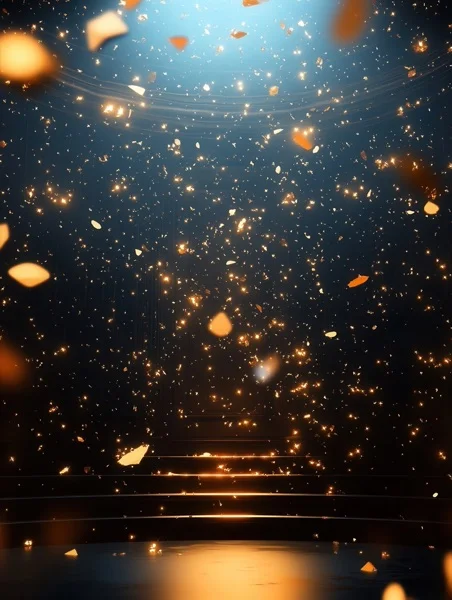 Graduation Backgrounds - Black & Gold Confetti 2