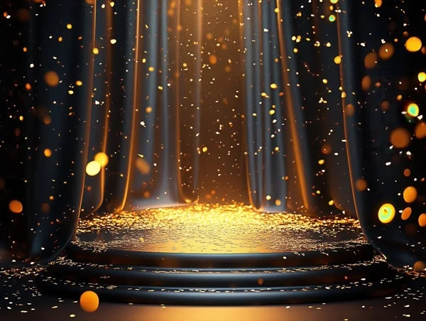 Graduation Backgrounds - Black & Gold Confetti 3