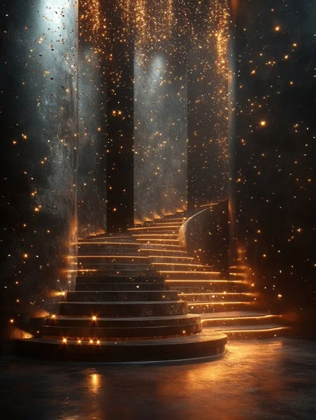 Graduation Backgrounds - Black & Gold Confetti 6