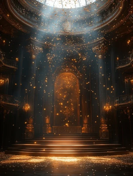 Graduation Backgrounds - Black & Gold Confetti 7