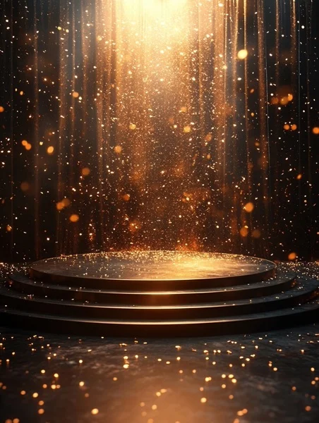 Graduation Backgrounds - Black & Gold Confetti 8