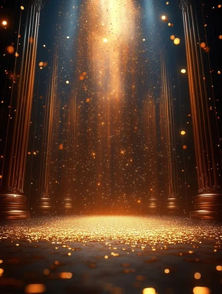 Graduation Backgrounds - Black & Gold Confetti 9